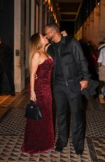 LARSA PIPPEN and Marcus Jordan on Dinner Date at Costes Restaurant in Paris 01/23/2024