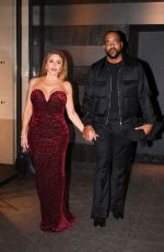 LARSA PIPPEN and Marcus Jordan on Dinner Date at Costes Restaurant in Paris 01/23/2024