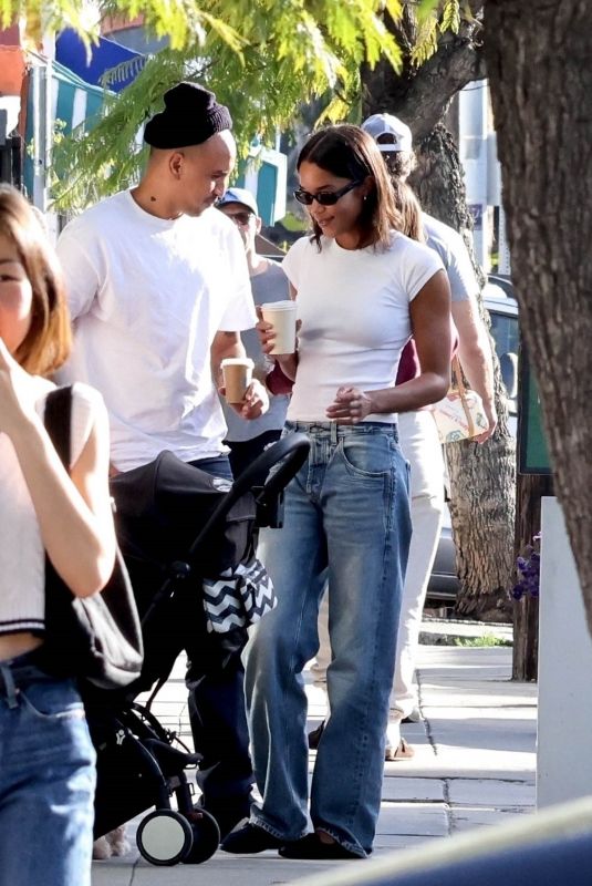 LAURA HARRIER and Sam Jarou Out for Coffee in Los Feliz 01/28/2024