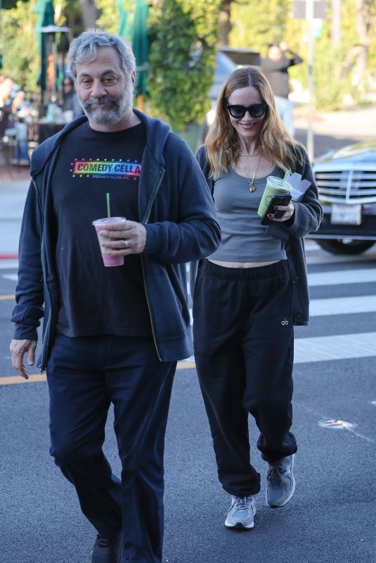 LESLIE MANN and Judd Apatow at Urth Caffe in West Hollywood 01/10/2024