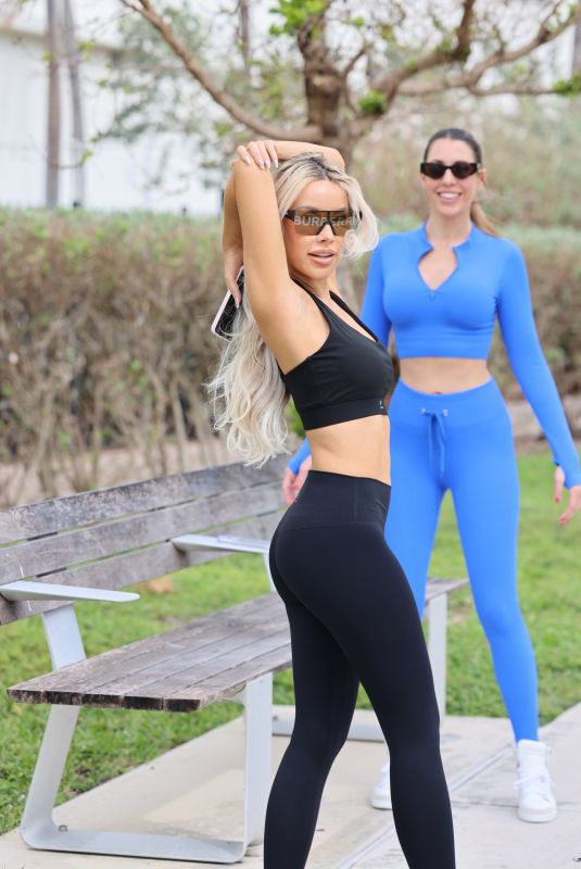 LISA OPIE and VICTORIA LARSON Workout at a Park in Miami 01/27/2024