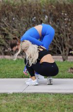 LISA OPIE and VICTORIA LARSON Workout at a Park in Miami 01/27/2024
