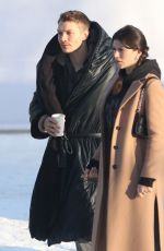 LOTTIE MOSS, LILLY KRUG and Lottie Moss, Lilly Krug and Connor Storrie on the Set of April X in Bucharest 01/30/2024