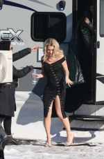 LOTTIE MOSS, LILLY KRUG and Lottie Moss, Lilly Krug and Connor Storrie on the Set of April X in Bucharest 01/30/2024