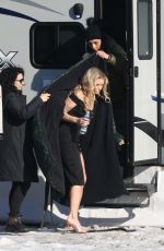 LOTTIE MOSS, LILLY KRUG and Lottie Moss, Lilly Krug and Connor Storrie on the Set of April X in Bucharest 01/30/2024