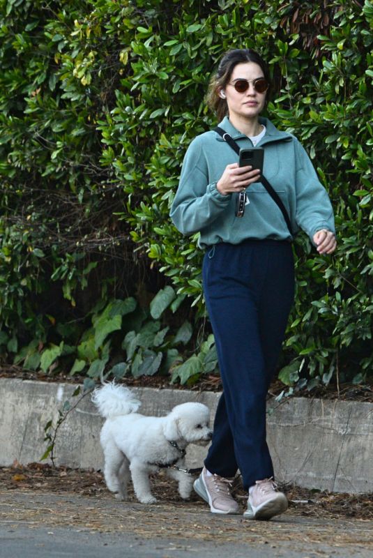 LUCY HALE Out for a Dog Walk in Los Angeles 01/02/2024