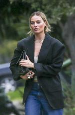 MARGOT ROBBIE Heading to a Friends House in Santa Monica 01/17/2024