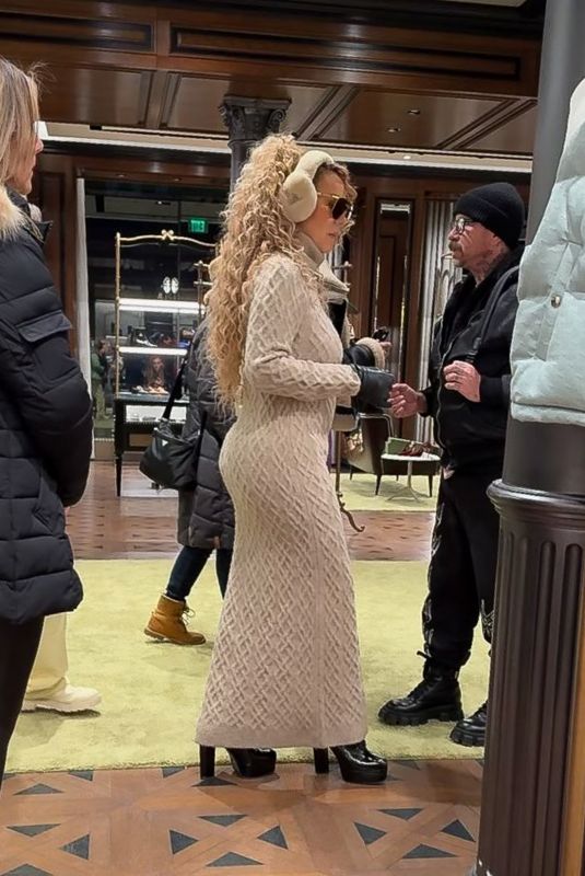 MARIAH CAREY at Gucci Store in Aspen 12/30/2023