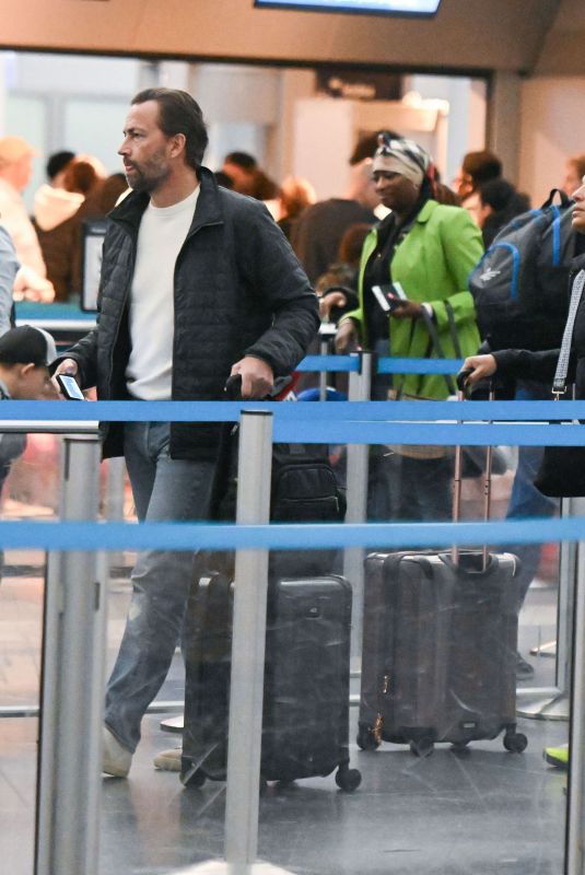 MARILEE FIEBIG and Andrew Shue at JFK Airport in New York 01/27/2024