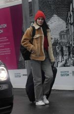 MICEHELLE DOCKERY Out Catches a Train in London 01/24/2024