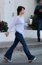 MILLA JOVOVICH at a Starbucks in Los Angeles 01/13/2024