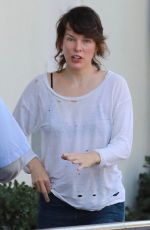 MILLA JOVOVICH at a Starbucks in Los Angeles 01/13/2024