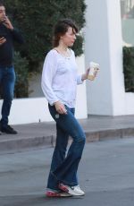 MILLA JOVOVICH at a Starbucks in Los Angeles 01/13/2024