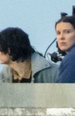 MILLIE BOBBY BROWN on the Set of Stranger Things Season 5 in Atlanta 01/19/2024