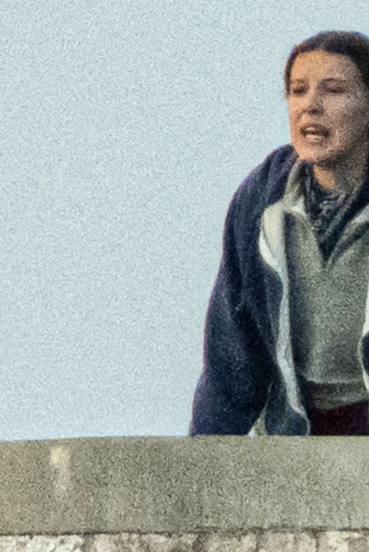 MILLIE BOBBY BROWN on the Set of Stranger Things Season 5 in Atlanta 01/19/2024