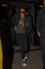 NAMOI CAMPBELL Arrives at Costes Restaurant in Paris 01/22/2024