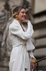 NATALIA VODIANOVA Arrives at Schiaparelli Spring/Summer 2024 Show at Haute Couture Week in Paris 01/22/2024