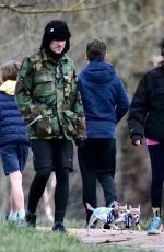 NATALIE APPLETON and Liam Howlett Out with Their Dogs in London 01/04/2024