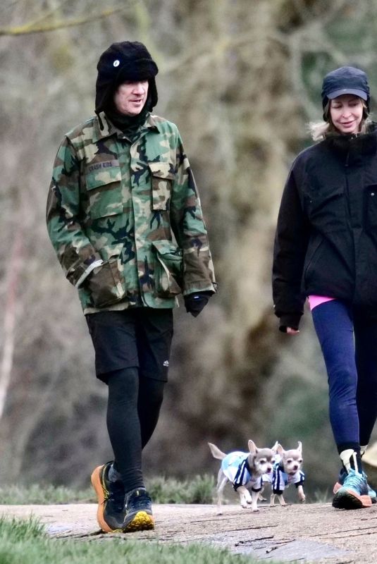 NATALIE APPLETON and Liam Howlett Out with Their Dogs in London 01/04/2024
