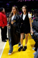 OLIVIA RODRIGO and TATE MCRAE at Los Angeles Lakers vs Brooklyn Nets Game in Los Angeles 01/19/2024