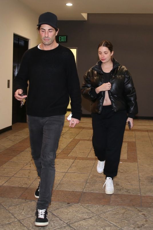 Pregnant ASHLEY BENSON and Brandon Davis Out for Dinner in West Hollywood 01/04/2024
