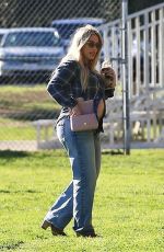 Pregnant HILARY DUFF at a Park in Los Angeles 01/26/2024