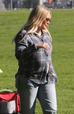 Pregnant HILARY DUFF at a Park in Los Angeles 01/26/2024