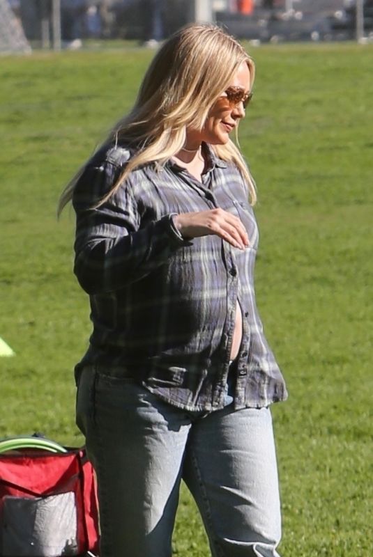 Pregnant HILARY DUFF Celebrates Her Daughter’s Soccer Victory in Sherman Oaks 01/26/2024