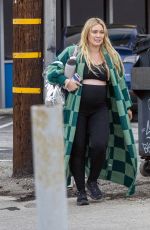 Pregnant HILARY DUFF Raking Her Daughter to Dance Class in Los Angeles 01/24/2024