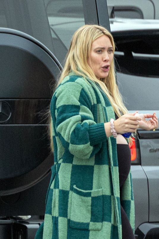 Pregnant HILARY DUFF Raking Her Daughter to Dance Class in Los Angeles 01/24/2024