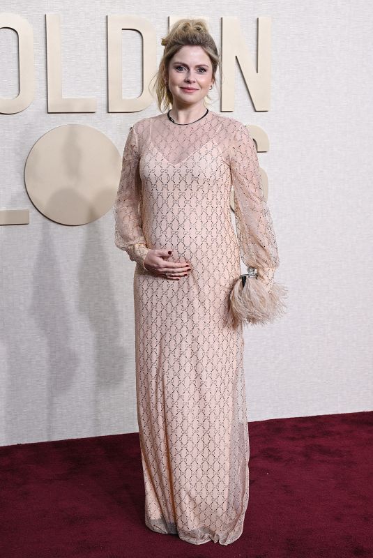 Pregnant ROSE MCIVER at 81st Annual Golden Globe Awards in Los Angeles 01/07/2024