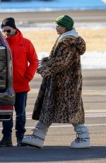RIHANNA and ASAP Rocky Embark on a Flight from Aspen 01/03/2024