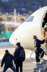 RIHANNA and ASAP Rocky Embark on a Flight from Aspen 01/03/2024