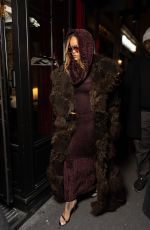 RIHANNA Arrives at Cesar Restaurant in Paris 01/27/2024