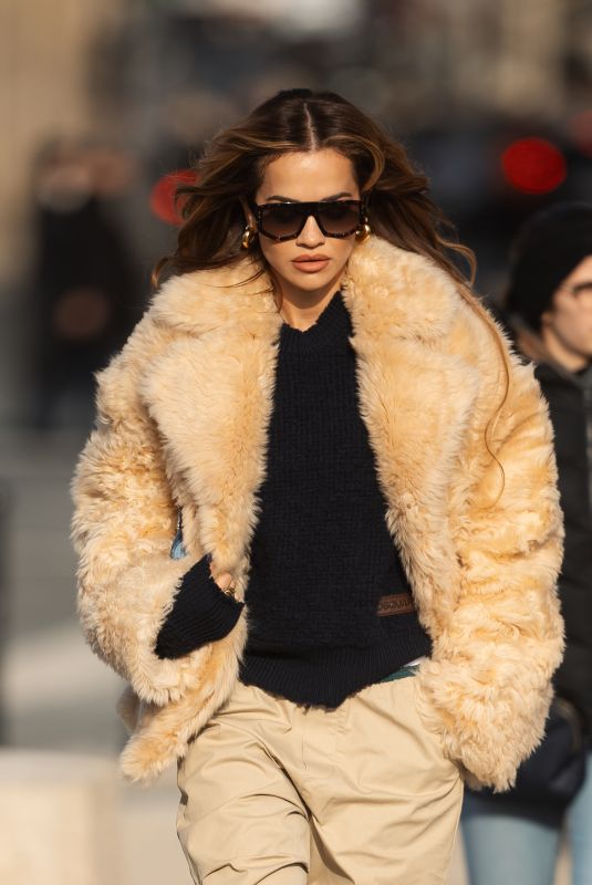 RITA ORA Arrives at a Restaurant in Paris 01/21/2024
