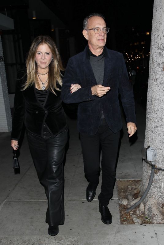 RITA WILSON and Tom Hanks Leaves Mr Chow in Beverly Hills 01/14/2024