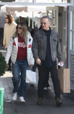 RITA WILSON and Tom Hanks Shopping and Having Lunch at Brentwood Country Mart 01/15/2024