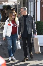 RITA WILSON and Tom Hanks Shopping and Having Lunch at Brentwood Country Mart 01/15/2024