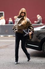 ROSIE HUNTINGTON-WHITELEY Arrives at Costes Restaurant in Paris 01/25/2024