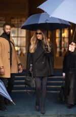 ROSIE HUNTINGTON-WHITELEY Leaves Ritz Hotel in Paris 01/24/2024