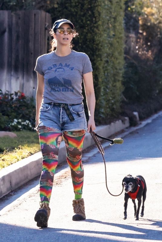 SARAH SILVERMAN Out with Her Dog with a Friend in Los Feliz 01/26/2024