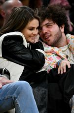 SELENA GOMEZ and Benny Blanco at Lakers vs. Miami Heat Game at Crypto.com Arena in Los Angeles 01/03/2024