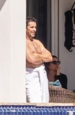 SIBI BLAZIC and Christian Bale at a Pool in Los Cabos 01/29/2024
