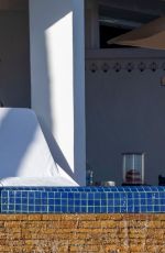 SIBI BLAZIC and Christian Bale at a Pool in Los Cabos 01/29/2024
