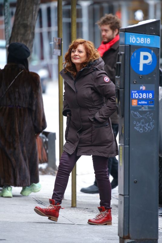 SUSAN SARANDON Out with Her Son Jack Henry Robbins for Lunch in New York 01/18/2024