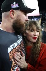 TAYLOR SWIFT and Travis Kelce atKansas City Chiefs v Baltimore Ravens AFC Championship Game in Baltimore 01/28/2024