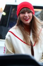 TAYLOR SWIFT Arrives at Kansas City Chiefs vs Buffalo Bills AFC Divisional Playoff Game at Highmark Stadium in Orchard Park 01/21/2024