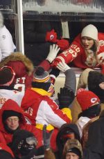 TAYLOR SWIFT at Miami Dolphins vs Kansas City Chiefs AFC WC Playoff Game in Kansas City 01/13/2024