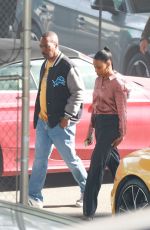 TAYLOUR PAIGE and Eddie Murphy on the Set of Beverly Hills Cop 4 in Los Angeles 01/18/2024