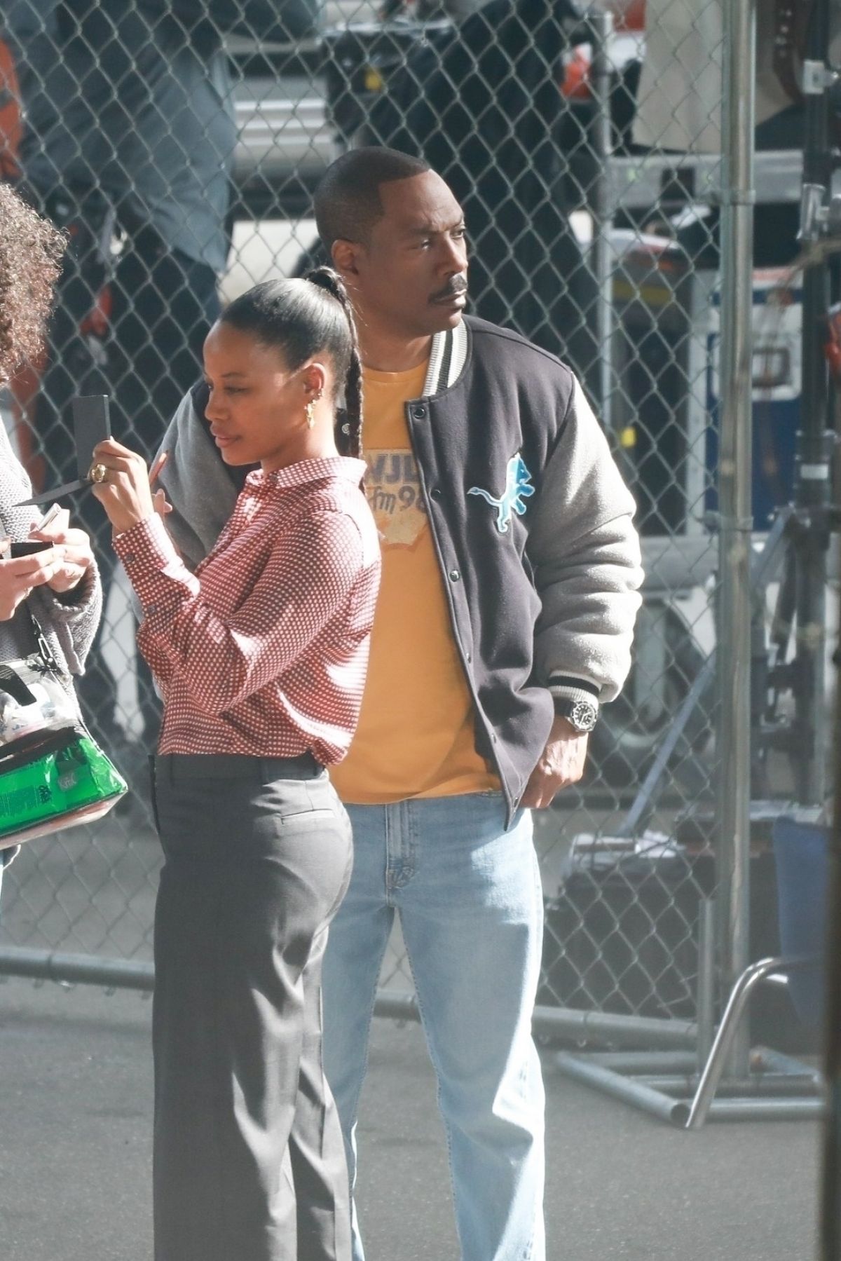 TAYLOUR PAIGE and Eddie Murphy on the Set of Beverly Hills Cop 4 in Los ...